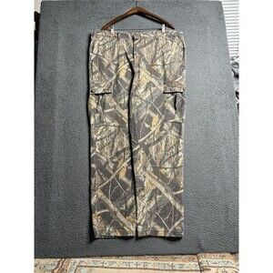 Vintage Mossy Oak Pants Mens XL Camo Cargo Hunting Made in USA Adjustable Waist